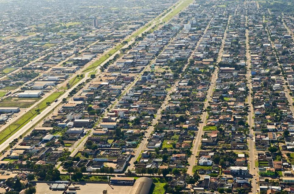 Vista aérea real de Vilhena, em 2016